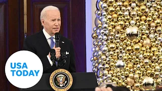 Biden condemns antisemitism during White House menorah lighting | USA TODAY