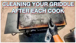 EASIEST WAY TO CLEAN AND STORE ANY FLAT TOP GRIDDLE AFTER EACH COOK.