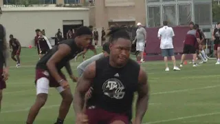 Texas A&M football holds "Fourth Quarter Conditioning" Drills