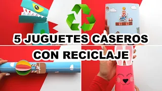 5 JUGUETES MUY CREATIVOS QUE PUEDES HACER EN CASA ♻️ CON RECICLAJE