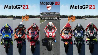 MotoGP 21 || Andrea Dovizioso Ducati Desmosedici ( MotoGP 20 ) VS MotoGP 21 GP Bikes || Drag Race ||