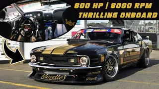 How it feels to race an 800hp Ford Mustang | Aggressive Attitude & Huge Flames | V8 Pure Sound!