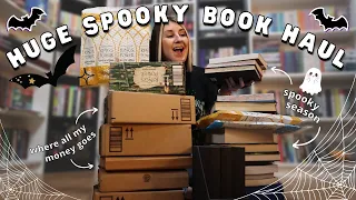 HUGE SPOOKY BOOK HAUL + UNBOXING 🦇 fall book haul: gothic romance, horror, vampire romance, & more