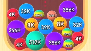 2048 Balls 3D Gameplay - Unlock 512k, 1024 Merge Number Game