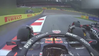 Verstappen and Perez lap 1 battle | 2023 Austrian Sprint Race