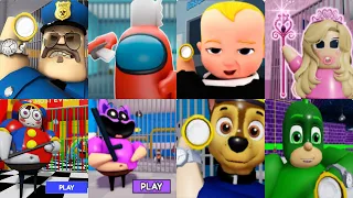 All Games BARRY PRISON RUN 2 IN REAL LIFE Roblox Among Us Barbie Boss Baby Digital Circus Paw Patrol