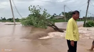 Swollen River Causes Floods In Northern Thailand