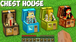 I found SECRET HOUSE INSIDE CHEST WITH SUPER GIRLS in Minecraft ! CHEST HOUSE !