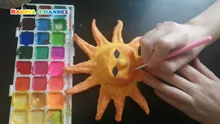 Craft for Maslenitsa, Papier-mâché Sun, do-it-yourself toy/Солнышко из папье-маше