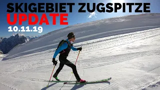 Aktuelle Verhältnisse im ZUGSPITZ SKIGEBIET - Kurzvideo für Skifahrer - Ab dem 15.11.19 geht`s los !