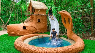 Build King Cobra swimming pool and Giant Shoe house