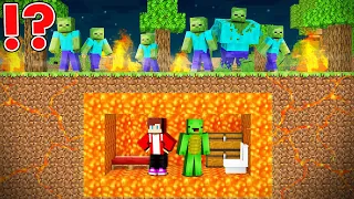 UNDERGROUND LAVA KINGDOM vs ZOMBIE APOCALYPSE in Minecraft - Maizen JJ and Mikey