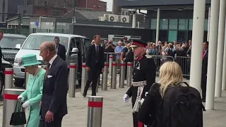 The Queen arrives at Cardiff Station