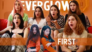 EVERGLOW (에버글로우) - 'FIRST' MV & DANCE PRACTICE | Spanish college students REACTION (ENG SUB)