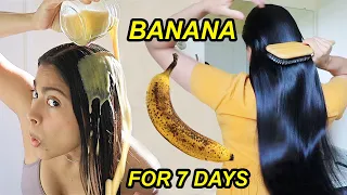 I tried BANANA on my hair for 7 days & this happened! *before & after results*