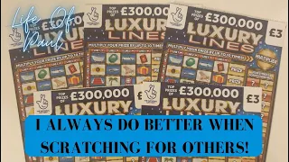 Competition result and £15 of the Luxury Lines scratch cards.