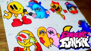 NEW!!! Drawing FNF - PacMan Arcade World full week  Ms  Pac Man  Friday Night Funkin 2022