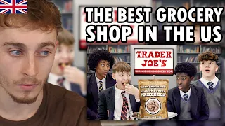 Brit Reacting to British Highschoolers try Trader Joe's for the first time!