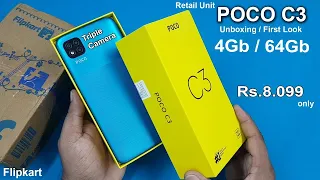 POCO C3 Unboxing And First Impressions ⚡⚡⚡ MediaTek Helio G35, Triple Cameras & More | AVA Vlogs