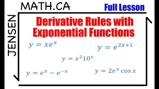 Derivative Rules with EXPONENTIAL functions (full lesson) | grade 12 MCV4U | jensenmath.ca