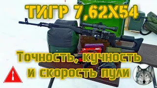 Тигр 7,62х54. "Скорость, точность и кучность". (Tiger carbine 7,62x54. "Bullet speed and accuracy")