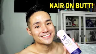 Removing BUTT HAIRS Using NAIR Cream - A Visual Guide!