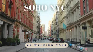 Soho, New York City. Walking Tour. 4K.