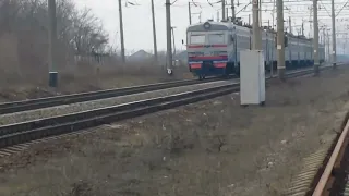 ЭР9Т-733 "Бриз" по маршруту Вапнярка - Одесса. Отправление со станции Раздельная-1
