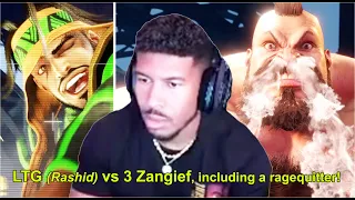 Street Fighter 6 - LTG Low Tier God (Rashid) plays vs 3 Zangief, including a ragequitter | July 25