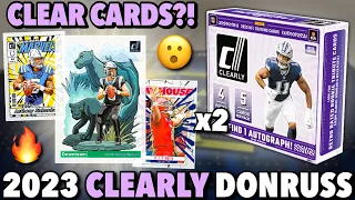 EVERY CARD IS CLEAR (SURPRISE W)?! 😮🔥 2023 Panini Clearly Donruss Football Hobby Box Review x2