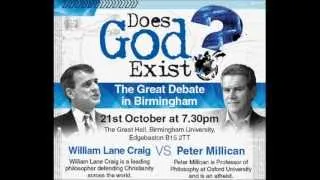 Debate - Does God Exist? William Lane Craig vs Peter Millican (Audio Only)