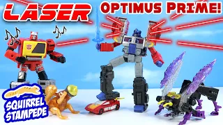 Transformers LEGACY Laser Optimus Prime Blaster and Insecticon Kickback Review