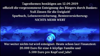 #Tagesthemen : #Enteignungen des Bürgers durch #Banken wegen #Nullzinspolitik am 12.09.2019