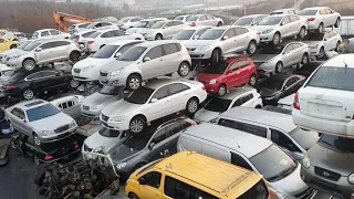 south coreano junkyard.south korea used car engine export. junk yard .