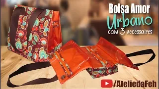 DIY Bolsa Amor Urbano com 3 necessaires