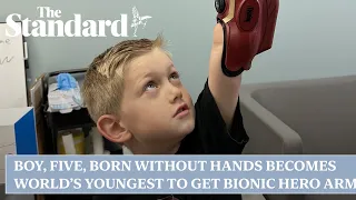 Boy, five, born without hand becomes world’s youngest to get bionic Hero Arm