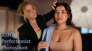 ASMR Perfectionist Photoshoot with Precise Hair Fixing and Clothes Fitting with Gentle Adjustments