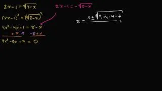 Extraneous solutions of radical equations | Mathematics III | High School Math | Khan Academy