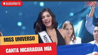 Miss Universo Sheynnis Palacio canta Nicaragua Mía en Telemundo con nicaragüenses en Miami