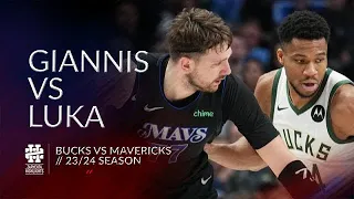 Giannis Antetokounmpo vs Luka Doncic Duel Bucks vs Mavericks 23/24 season