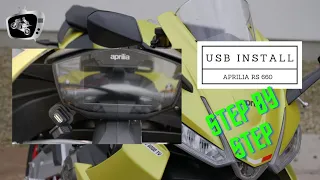 How to install the USB socket accessory on your Aprilia RS660 | Step by step guide.
