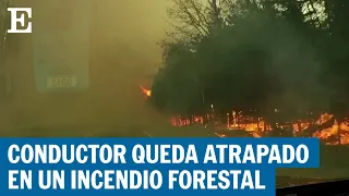 Un conductor capta el incendio de Halifax al quedar atrapado dentro | EL PAÍS