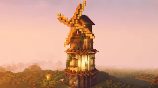 Minecraft: How To Build a Cottagecore Windmill Tower PART1