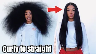 Curly to Straight Hair - NO Frizz (NEW 2018) | jasmeannnn