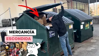 Dumpster Diving♻️ mercancía escondida 🫥 😱#dumpsterdiving #loquetiranenusa