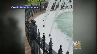 Vandal Pours Detergent In NJ Fountain