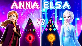 Anna VS Frozen Elsa But In Dancing Road EDM Rush! Love Is An Open Door vs Let It Go!