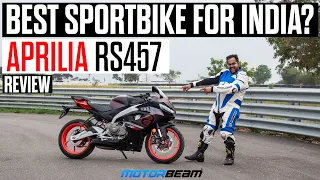 Aprilia RS457 Review - The Best Parallel-Twin Sport Bike In India? | MotorBeam