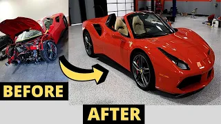 Surprising Owner Of This TOTALLED Clean Title Ferrari!! - Ferrari 488 Spider Rebuild!! (VIDEO #75)