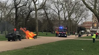 HUGE bin fire in Hyde Park, London